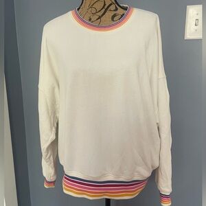 EVEREVE Rainbow Trim Sweatshirt - Large